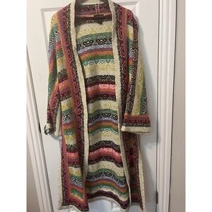Ashro Women's Kimono Sweater long duster size Medium